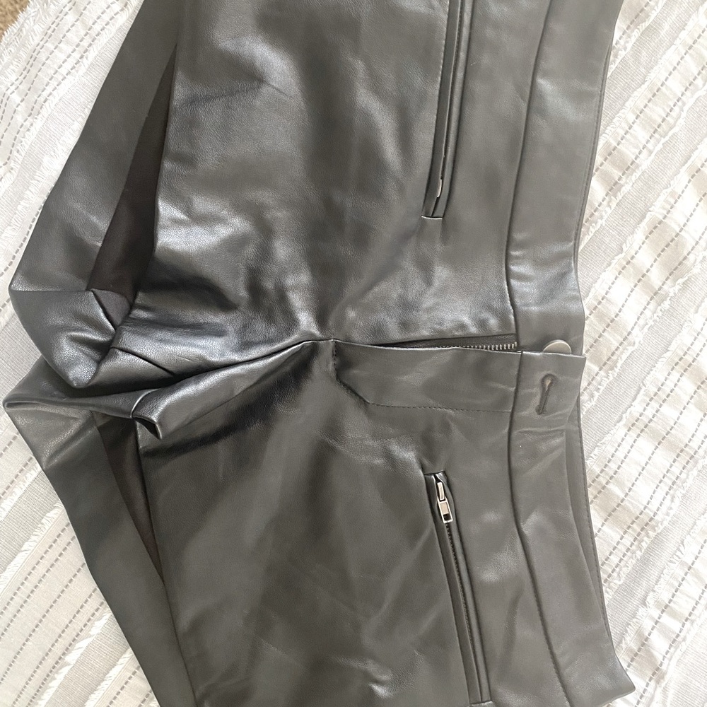 Kittenish Faux Leather Shorts - Medium